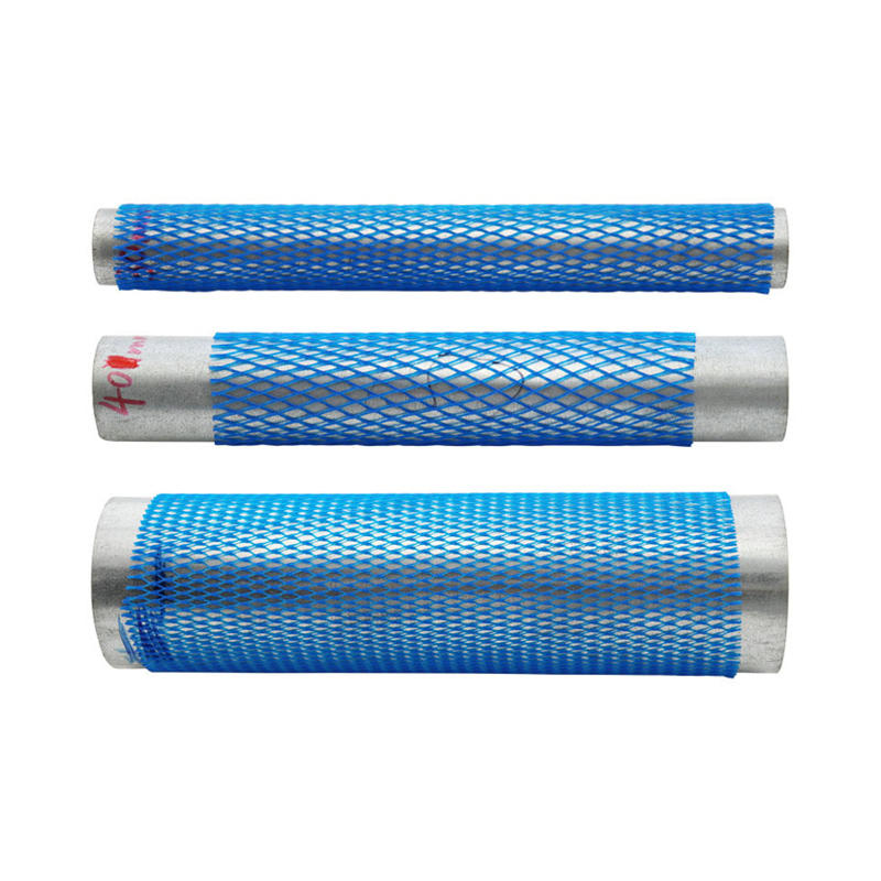 Rete di maniche a rete in plastica rigida blu per alberi a gomiti automatici - Rotoli di rete di protezione dell'imballaggio hardware